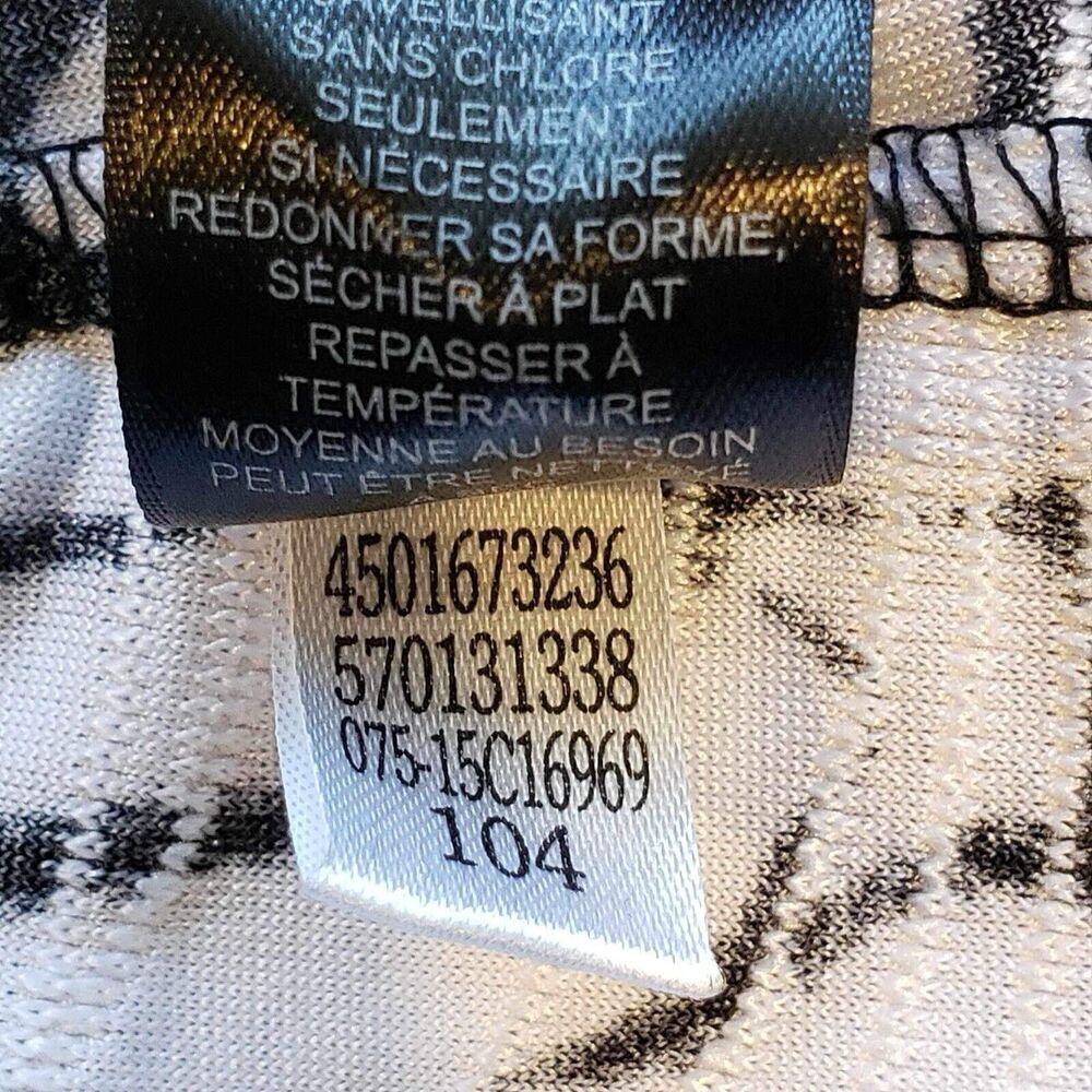 Chicos Travelers Tunic Top Slinky Knit Women’s Size Large or 2 Black Floral - Picture 8 of 10